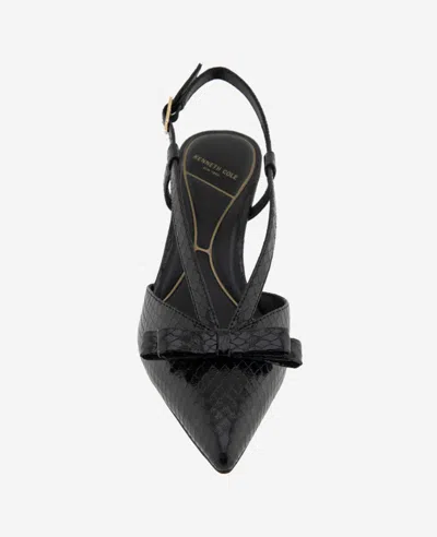 Kenneth Cole Umayra Snake Slingback Kitten Heel In Black Snake