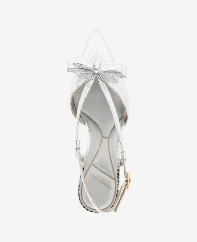Kenneth Cole Umayra Slingback Pointed Toe Pump In Silver Snake