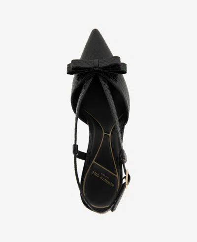 Kenneth Cole Umayra Snake Slingback Kitten Heel In Black Snake