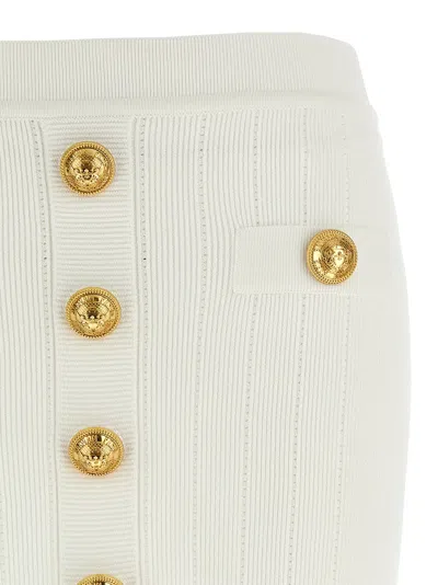 Balmain Knit Mini Skirt With Embossed Buttons Women