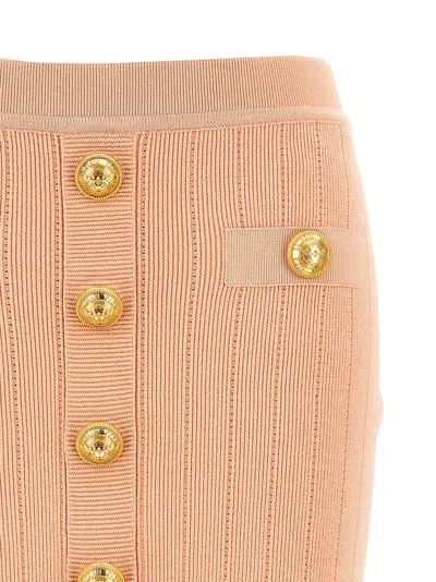 Balmain Buttoned Knitted Midi Skirt