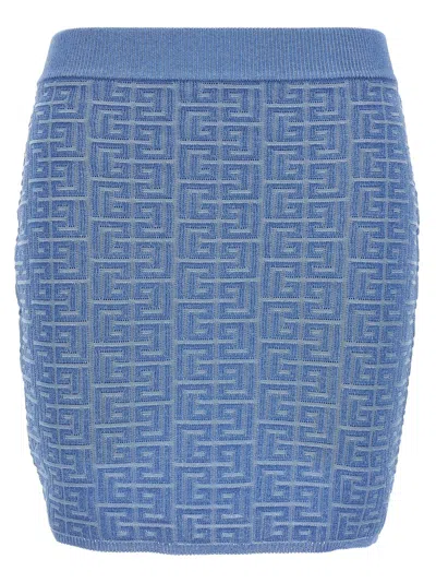 Balmain Pb Monogram Jacquard Mini Skirt
