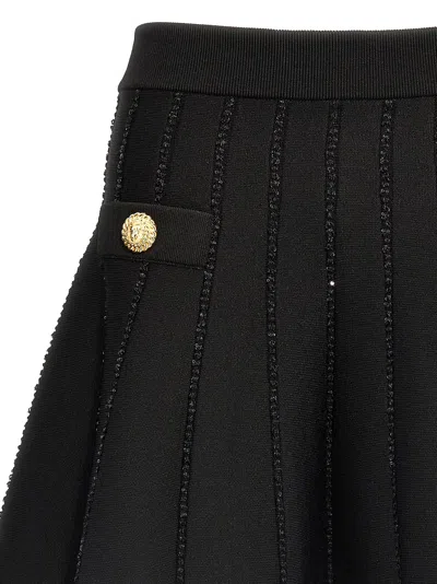 Balmain Sequin-embellished Knitted Mini Skirt