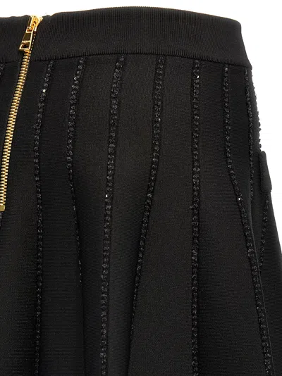 Balmain Sequin-embellished Knitted Mini Skirt