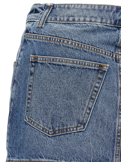 Alexander Wang Dip Side Lace Undie Mini Skirt In Multi