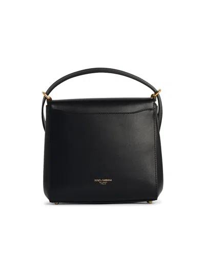 Dolce & Gabbana 'new Sicily' Black Leather Crossbody Bag Women