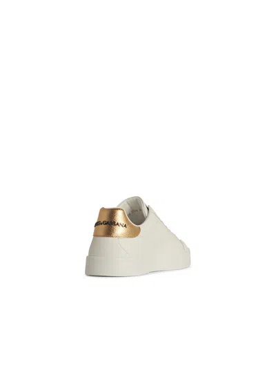 Dolce & Gabbana Iconic Leather Sneakers With Embroidered Crest And Luxurious Detailing