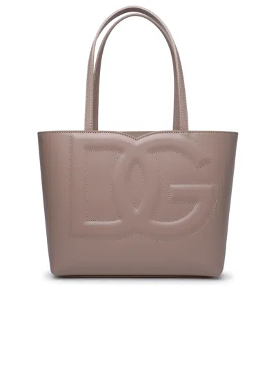 Dolce & Gabbana Small 'dg' Shopping Bag In Powder Calf Lear