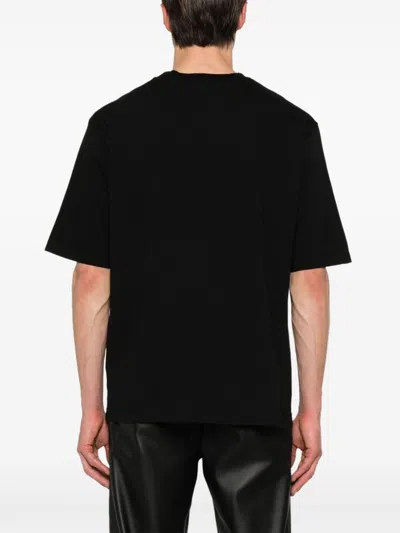 Dsquared2 Mens Black Brand-print Crewneck Regular-fit Cotton-jersey T-shirt