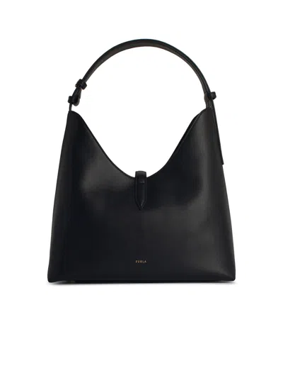 Furla 'hobo Goccia' Black Lear Bag