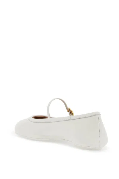 Gianvito Rossi 10mm Carla Soft Leather Ballerina Flats In White