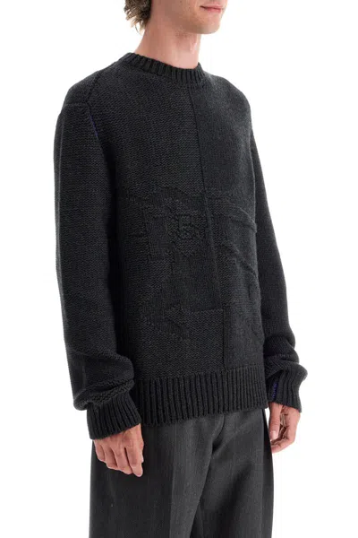 Burberry Cashmere Sweater With Ekd Design In Grey
