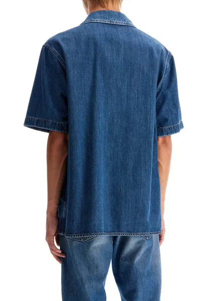 Valentino Shirt With Metallic V Detail In Blue