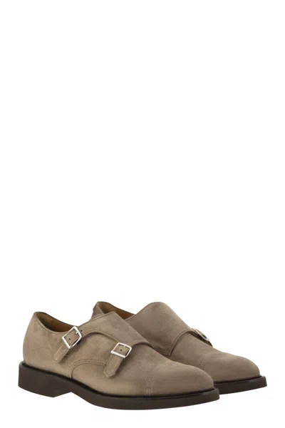 Doucal's Men's Double Suede Buckle Loafer In Beige