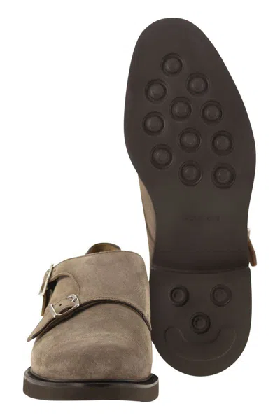 Doucal's Men's Double Suede Buckle Loafer In Beige