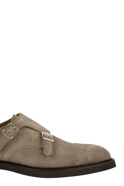 Doucal's Men's Double Suede Buckle Loafer In Beige