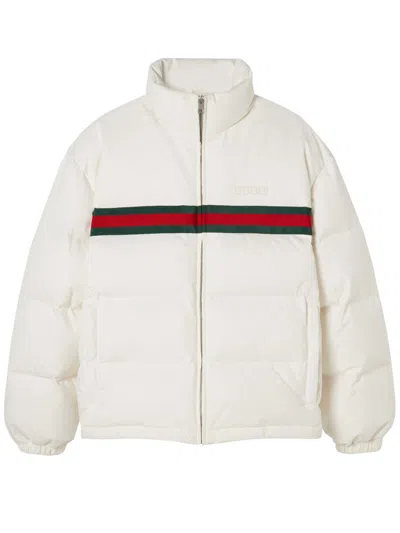 Gucci White Stretch Polyester Down Jacket In White