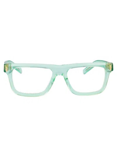 Gucci Demo Rectangular Men's Eyeglasses Gg0006oan 001 55 In 004 Green Green Transparent