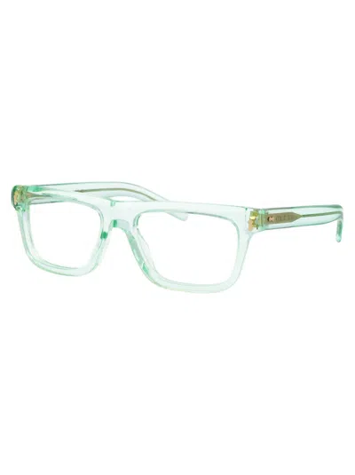 Gucci Demo Rectangular Men's Eyeglasses Gg0006oan 001 55 In 004 Green Green Transparent