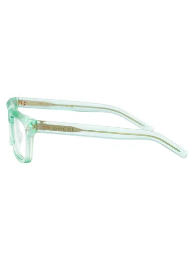 Gucci Demo Rectangular Men's Eyeglasses Gg0006oan 001 55 In 004 Green Green Transparent
