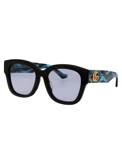 Gucci Sunglasses In 003 Black Black Violet
