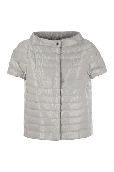 Herno Metallic Effect Hood In Silver