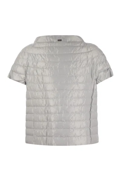 Herno Metallic Effect Hood In Silver