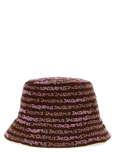 Jacquemus Bordado Bucket Hat In Brown