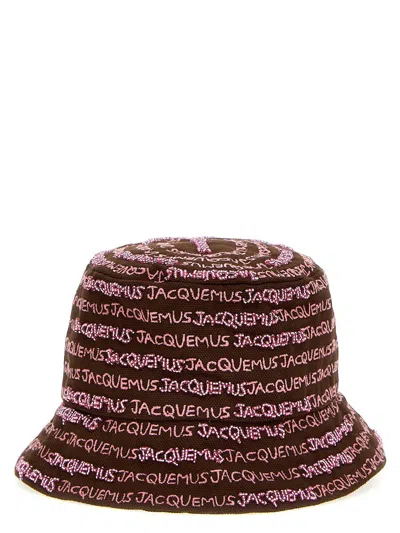 Jacquemus Bordado Bucket Hat In Brown