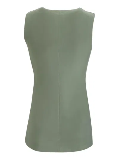 Norma Kamali Sleeveless Green Top In Green
