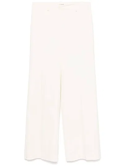 P.a.r.o.s.h . Crew Cotton Blend Trousers In White