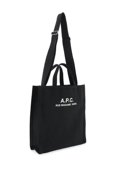 Apc Récupération Canvas Shopping Bag In Black