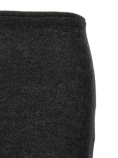 Victoria Beckham Padded Tube Detail Skirt In Gray