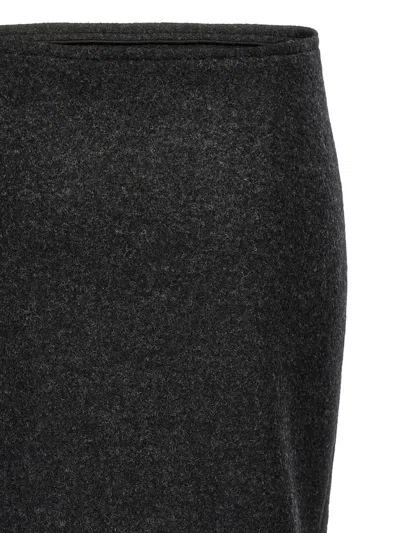 Victoria Beckham Padded Tube Detail Skirt In Gray