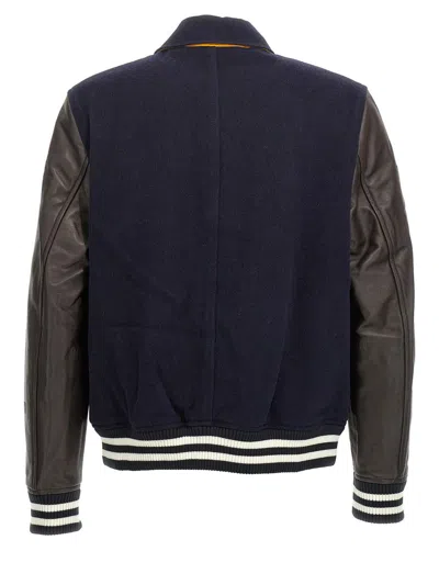 Wales Bonner Prince Varsity Jacket In Blue/brown In Multicolor