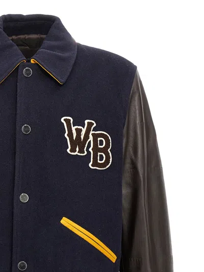 Wales Bonner Prince Varsity Jacket In Blue/brown In Multicolor