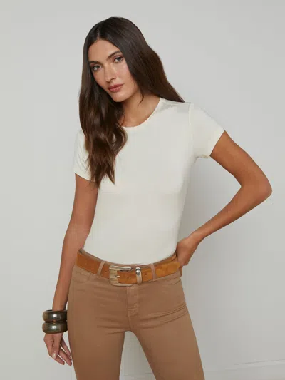 L'agence Ressi Fitted Tee In Vintage White