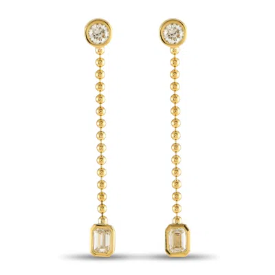Lb Exclusive 18k Yellow Gold 1.40ct Diamond Dangle Earrings Aer-19572-y In Gold