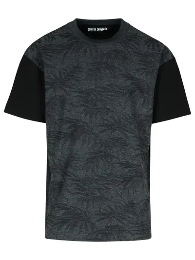 Palm Angels Palms Curved Black Cotton Blend T-shirt