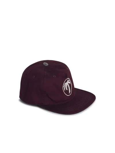 Palm Angels Oval Burgundy Cotton Cap