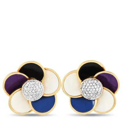 Rosato 18k Yellow Gold 0.27ct Diamond And Enamel Earrings O10-121624 Ro10-121624 In Gold