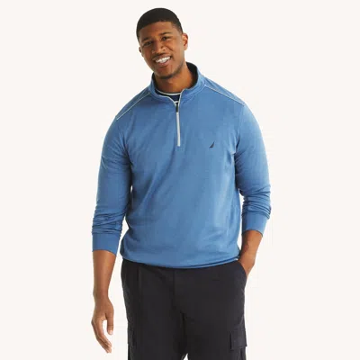 Nautica Mens Big & Tall Quarter-zip Sweatshirt In Multi