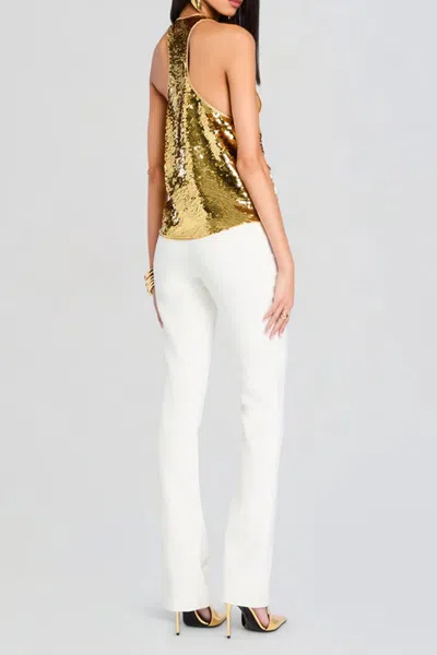 Retroféte Mandy Sequin Top In Gold
