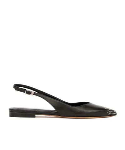 Isabel Marant Branee Leather Slingback Ballet Flat In Black