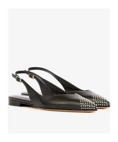 Isabel Marant Branee Leather Slingback Ballet Flat In Black