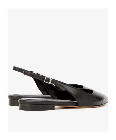 Isabel Marant Branee Leather Slingback Ballet Flat In Black