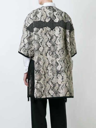 Shop Antonio Marras Snakeskin Print Coat - Black