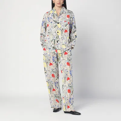 Bottega Veneta Floral Viscose And Silk Pyjamas In Multicolor