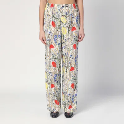 Bottega Veneta Floral Viscose And Silk Pyjamas In Multicolor