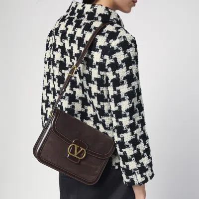 Valentino 9to5 Medium Suede Shoulder Bag In Brown